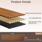 6 Pack Wood Panels for Wall, 47.24" x 12.79" Acoustic Wood Slat Wall Panel for - Image 2
