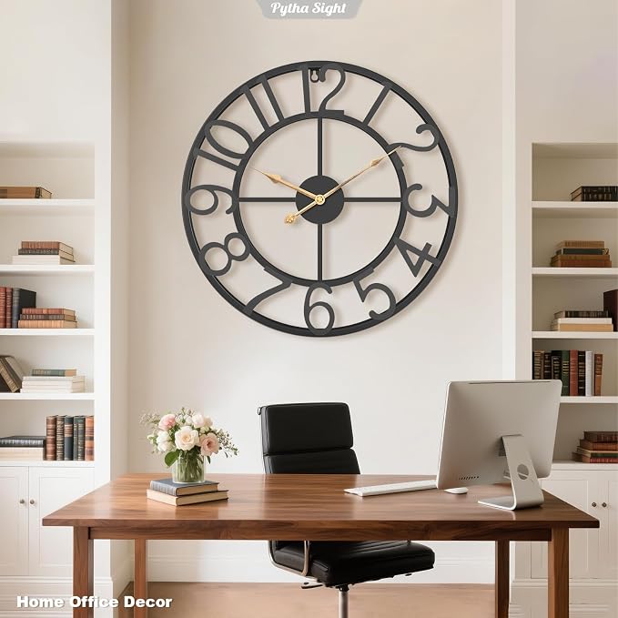 Pytha Sight 24 Inch Large Oversized Farmhouse Modern Decorative Wall Clock - Image 8