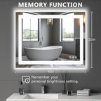 DUMOS 32.1"x40.1" LED Bathroom Mirror, Smart Anti-Fog Bathroom Vanity Mirror - Image 2
