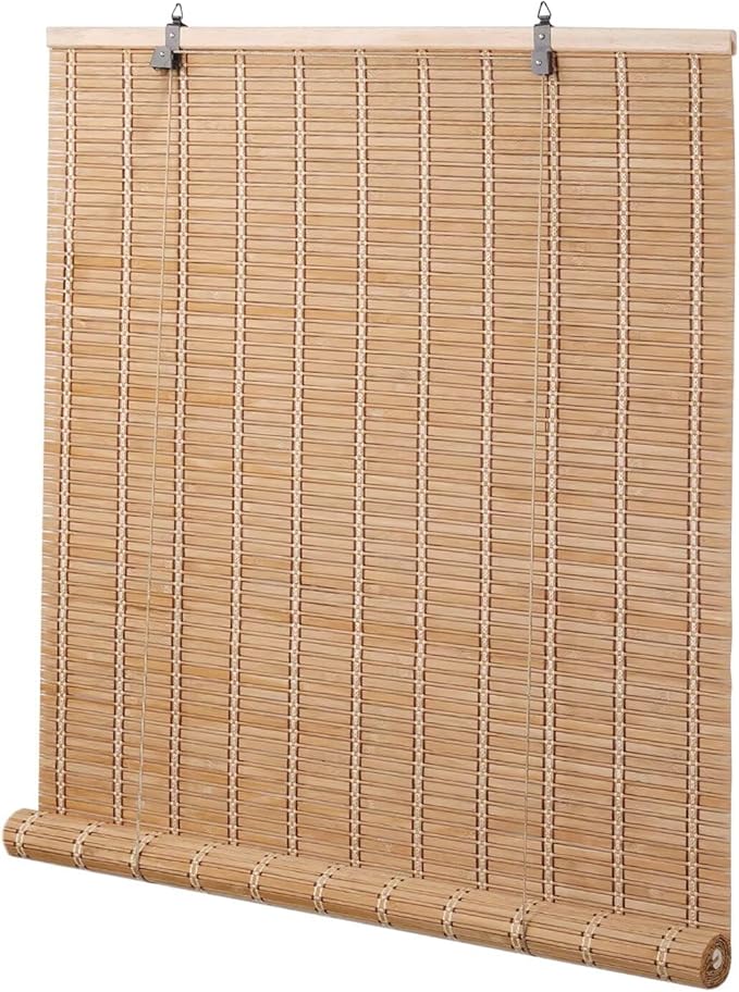 Bamboo Blinds for Interior Windows, Custom Roller Shades for Indoor Window and by BAYUE