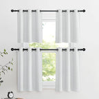 NICETOWN Faux Linen Greyish White Room Darkening Curtain Valances 36 inches Long - Image 7