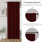 CUCRAF Burgundy Red Blackout Curtains 108 inch Length 2 Panels Set, Rod Pocket - Image 3