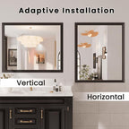 Amorho Bathroom Mirror Black, 48x40 Inch Thick Metal Framed Wall Mirrors - Image 7