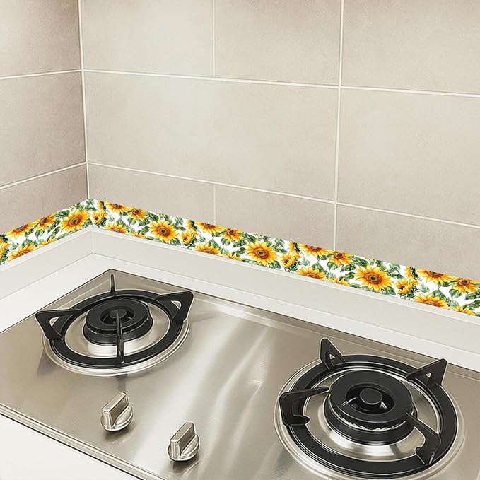 HOMETITUTE Wallpaper Border Peel and Stick Wall Border Sunflower Floral - Image 5