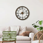 Micasso Large Farmhouse Wall Clock: 20 inch Modern Metal Black - Image 3