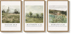 Framed Vintage Christian Wall Art Set of 3, Rustic Wildflower Landscape Bible - Image 9