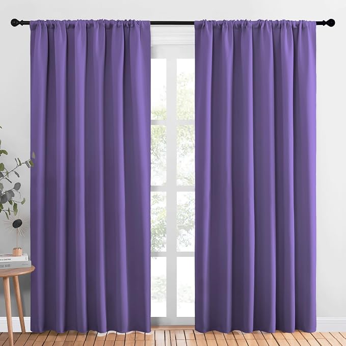 NICETOWN Living Room Curtains, Lilac Purple, 1 Pair, 70 x 84-inch, Home by NICETOWN