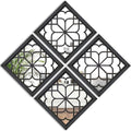 Wocred Set of 4 Mirrors Square Wall Mirror, Gorgeous Rustic Farmhouse Accent by Wocred