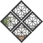 Wocred Set of 4 Mirrors Square Wall Mirror, Gorgeous Rustic Farmhouse Accent by Wocred