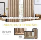 NICETOWN Beige Velvet Curtains 102 inches Long 52 inch Wide 2 Panels, Luxury - Image 4