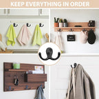 Homanu 34 Pack Coat Hooks, Heavy Duty Double Prong Coat Hooks Wall Mounted - Image 2