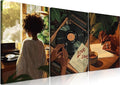 Black Woman Wall Art Set of 3 Fashion Black Girl Wall Decor, Trendy African by YFvrPtYourFavoritePainting
