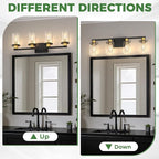 DORESshop Bathroom Light Fixtures, 4-Light Black and Gold Bathroom Lighting - Image 6
