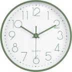 Modern Green Bathroom Wall Clocks 8 Inch Non-Ticking Battery Operated by HorizentWallClock