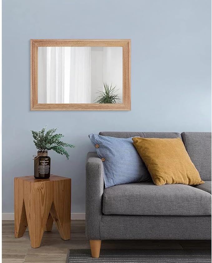 AAZZKANG Rustic Mirrors for Wall Rectangle Wooden Frame Hanging Mirror for - Image 7