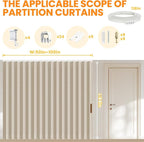 Room Divider Curtain Sets with Flexible Ceiling Track, Privacy Soundproof - Image 3