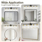 Crystal Bathroom Light Fixtures, Bathroom Lighting Fixtures Over Mirror - Image 6