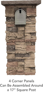 GenStone Faux Stacked Stone 90 Degree Outside Corner Panel 22.5" x 12" in - Image 2