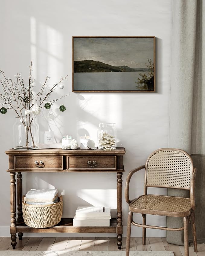 InSimSea Framed Canvas Wall Art Vintage Decor, Classical Landscape Paintings - Image 2