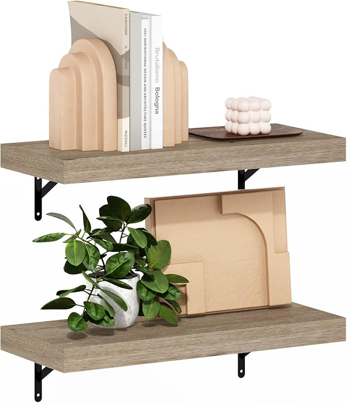 Furinno Tanna Floating Shelves for Wall Set of 2, 22-Inch Wall Shelf, Triple by Furinno-FitsYourSpaceFitsYourBudget