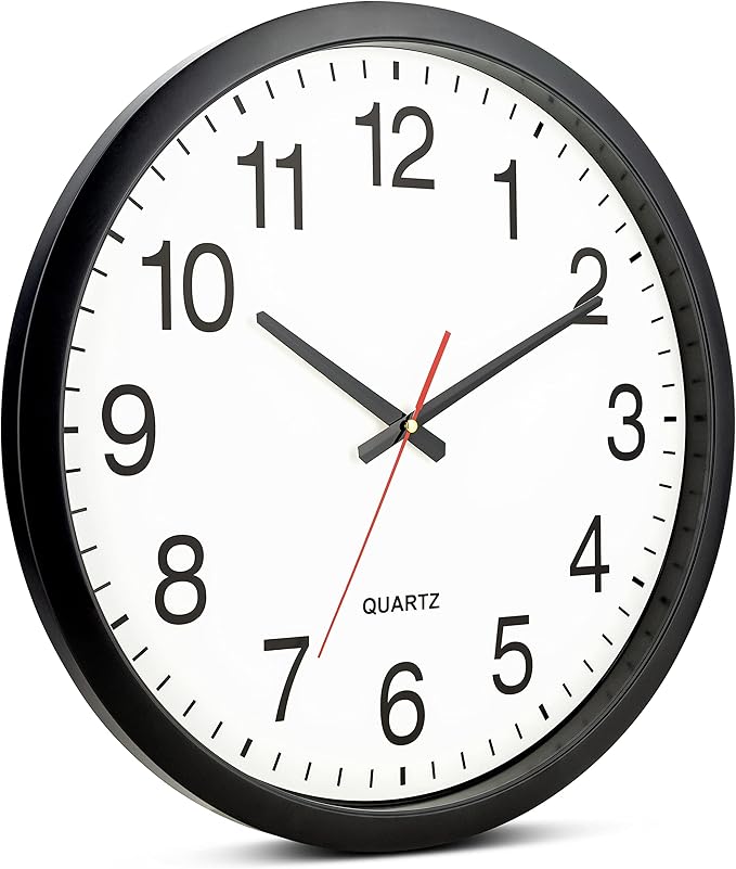 Bernhard Products Black Wall Clock Silent Non Ticking - Image 3