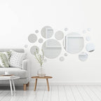 Shappy 32 Pcs Acrylic Mirror Wall Stickers Removable Round Wall Decal Circle by Shappy