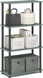 Furinno Turn-N-Tube Storage Shelves, 4-Tier Toolless Book Shelf, Corner Shelf by Furinno-FitsYourSpaceFitsYourBudget