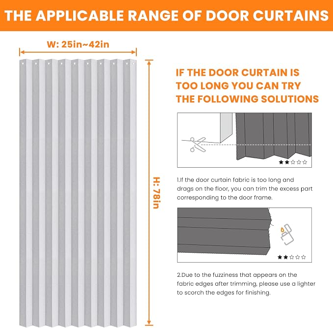 AJAZZ 100% Blackout Accordion Doors Interior Magnetic Door Curtain Closet Door - Image 4