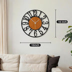 Maxstar Round Wall Clock for Living Room Decor Battery Operated Non Ticking - Image 2