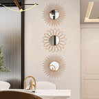 3 Pack Metal Mirrors for Wall Sunburst Wall Mirrors Home Décor Decorative - Image 5