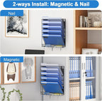 OUTWOLF Magnetic File Holder, 6-Tier Magnetic Wall Hanging File Organizer - Image 6