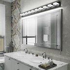Ralbay 66inch Matte Black Bathroom Vanity Lights Metal Acrylic LED Modern Black - Image 8