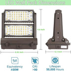 Dusk to Dawn100W Rotatable LED Wall Pack Light, 5000K 14000LM 400-600W HPS/HID - Image 7