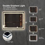 LED Bathroom Mirror, 40x32 Inch Gradient Front and Backlight Bathroom Vanity - Image 4