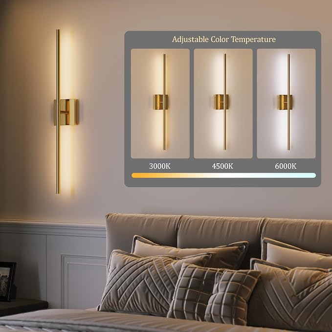 Morauroral Gold Rechargeable Wall Sconces Set of 2, 10000mAh Battery Operated - Image 5