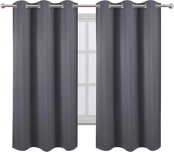 LEMOMO Grey Thermal Blackout Curtains/42 x 63 Inch/Set of 2 Panels Room - Image 2