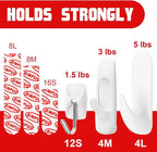 Sinfuo 20 Hooks for Hanging Variety Pack, Adhesive wall Hooks Heavy Duty - Image 3