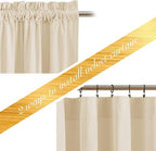 NICETOWN Beige Velvet Curtains 72 inches 2 Panels Set, Thermal Insulated Heavy - Image 2