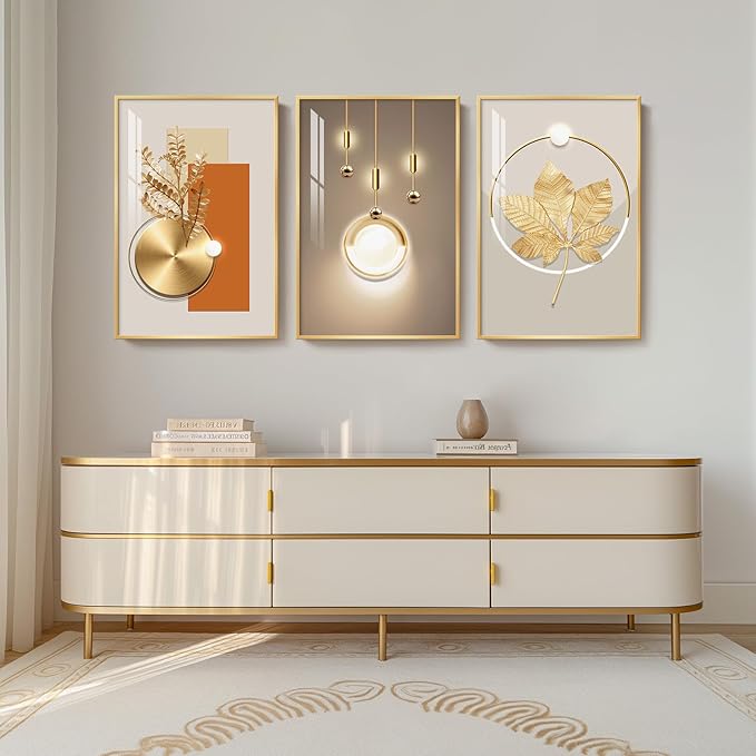 Framed Modern Luxury Gold Wall Art - Image 3