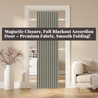 AJAZZ 100% Blackout Accordion Door Magnetic Door Curtain Folding Closet Doors - Image 6