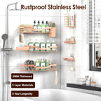 NESOMI Shower Caddy Adhesive Shower Organizer 8-Pack, Rustproof Stainless Steel - Image 5