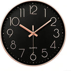 jomparis Rose Gold Wall Clock for Grils Womens Silent Non-Ticking Clock by JOMPARIS