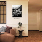 Retro Black And White Woman Framed Wall Art Fashion Rooftop Party Posters - Image 2