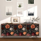Vintage Floral Peel and Stick Wallpaper Dark Black Rose Floral Contact Paper - Image 2