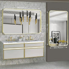 Gold Metal Framed Bathroom Mirror - Image 2