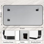 72 x 30 Inch Black Metal Framed Bathroom Mirror - Image 3