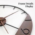 Cuspin Modern 24 Inch Wall Clock, Minimalist Wood and Metal Wall Decor Clock - Image 4