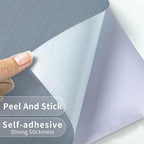 Grasscloth Peel and Stick Wallpaper Grey Blue 15.74" x 472.44" Modern Textured - Image 8