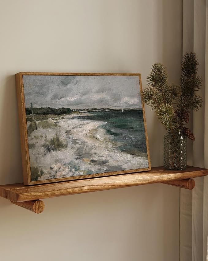 InSimSea Framed Canvas Wall Art Vintage Decor, Coastal Wall Art Living Room - Image 2