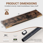 Floating Shelves for Wall 36 Inches Long, 9.3" Deep Rustic Brown Floating Shelf - Image 3